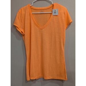 Neon orange crew neck spandex tshirt by Sexy Basics size XL NWT